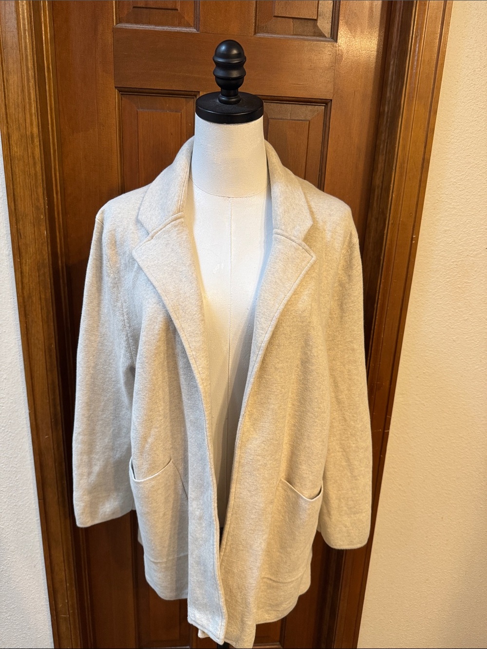 Quince Light Gray Open-Front Blazer Size L